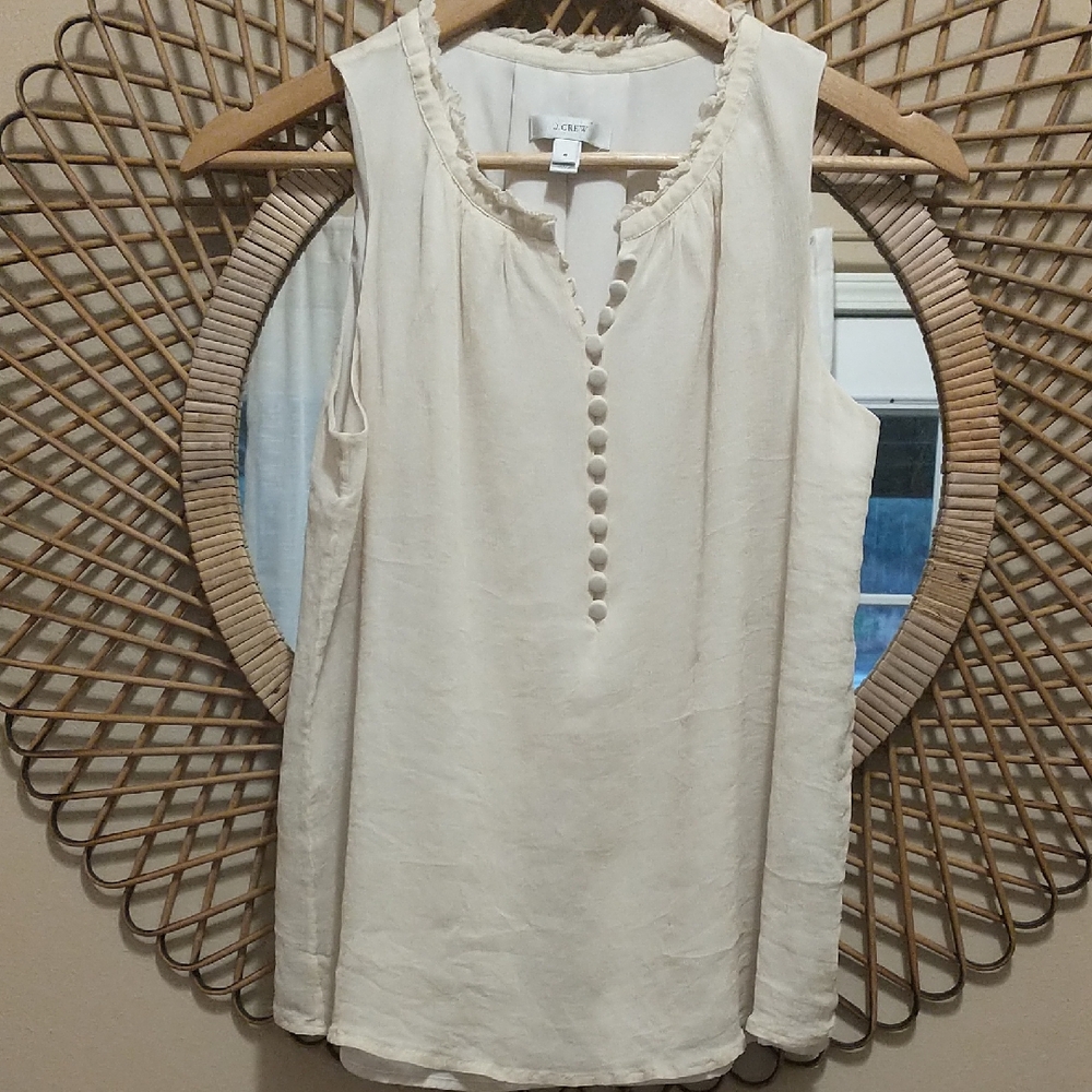J Crew Silk Sleeveless Top Cream Size 4